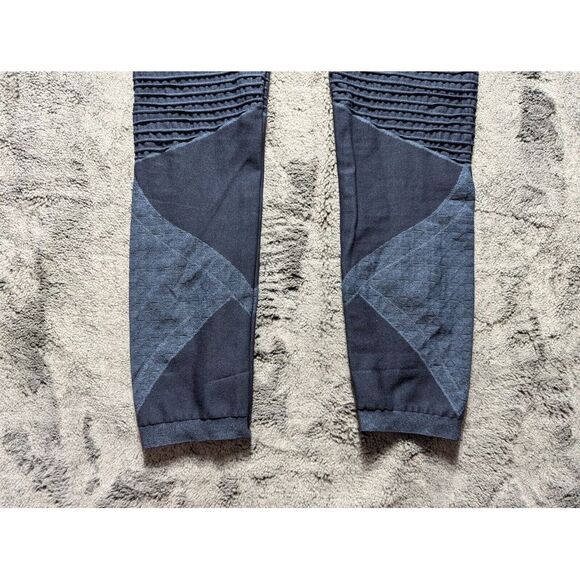 Spanx Wide Waist Seamless Moto Leggings Women's Size Large Blue - Picture 11 of 12